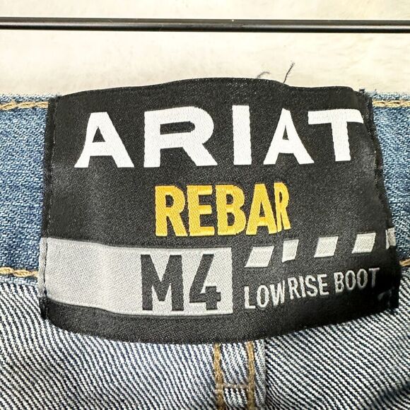 Ariat Rebar M4 Relaxed DuraStretch Basic Boot Cut Jean Size 38x32 Low Rise EUC - Picture 7 of 8
